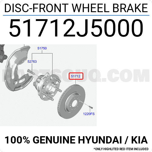 DISC-FRONT WHEEL BRAKE 51712J5000 | Hyundai / KIA Parts | PartSouq