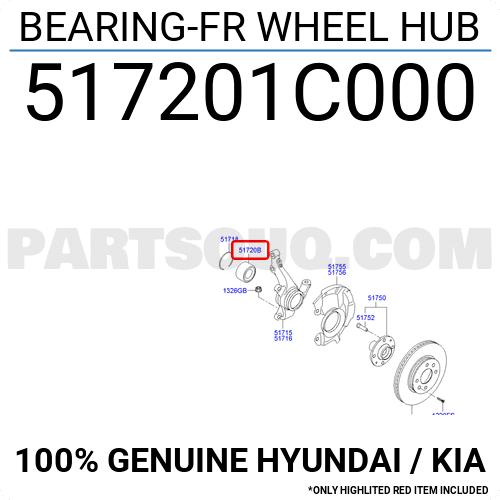 BEARING-FR WHEEL HUB 517201C000 | Hyundai / KIA Parts | PartSouq