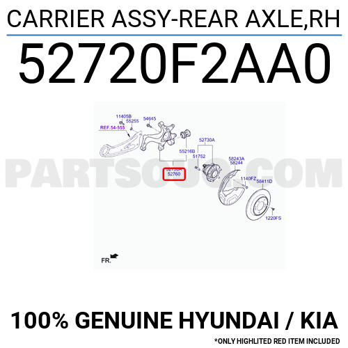 CARRIER ASSY-REAR AXLE,RH 52720F2AA0 | Hyundai / KIA Parts | PartSouq