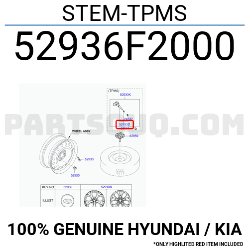 52936F2000 Hyundai / KIA STEM-TPMS