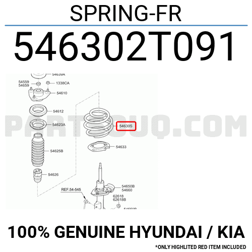 SPRING-FR 546302T091 | Hyundai / KIA Parts | PartSouq