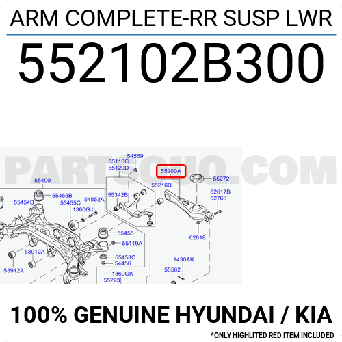 ARM COMPLETE-RR SUSP LWR 552102B200 | Hyundai / KIA Parts | PartSouq