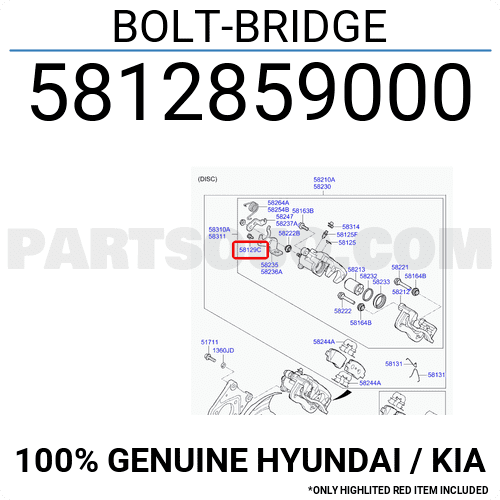 BOLT-BRIDGE 5812859000 | Hyundai / KIA Parts | PartSouq