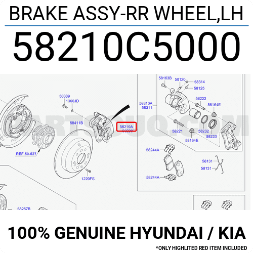 BRAKE ASSY-RR WHEEL,LH 58210C5000 | Hyundai / KIA Parts | PartSouq
