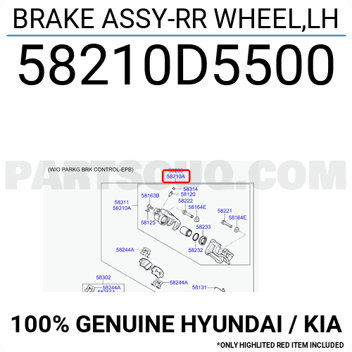 BRAKE ASSY-RR WHEEL,LH 58210D5500 | Hyundai / KIA Parts | PartSouq