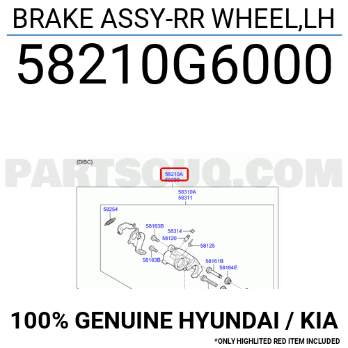 BRAKE ASSY-RR WHEEL,LH 58210G6000 | Hyundai / KIA Parts | PartSouq