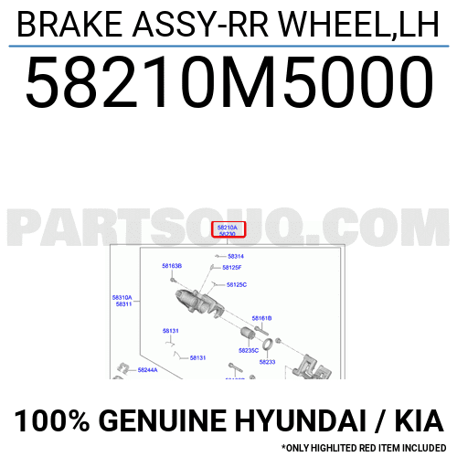 BRAKE ASSY-RR WHEEL,LH 58210M5000 | Hyundai / KIA Parts | PartSouq