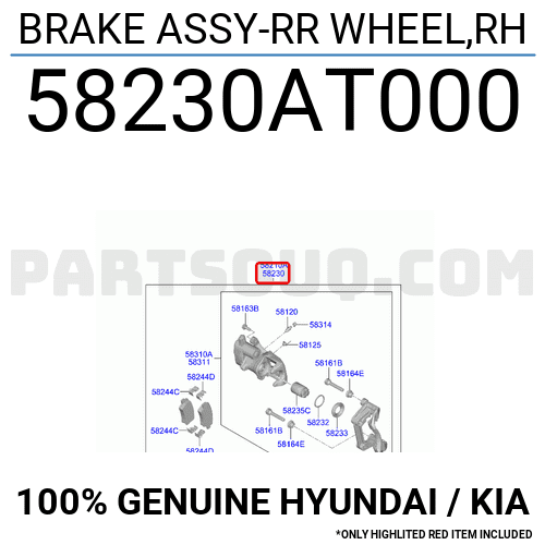 BRAKE ASSY-RR WHEEL,RH 58230AT000 | Hyundai / KIA Parts | PartSouq