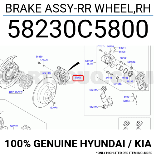 BRAKE ASSY-RR WHEEL,RH 58230C5800 | Hyundai / KIA Parts | PartSouq
