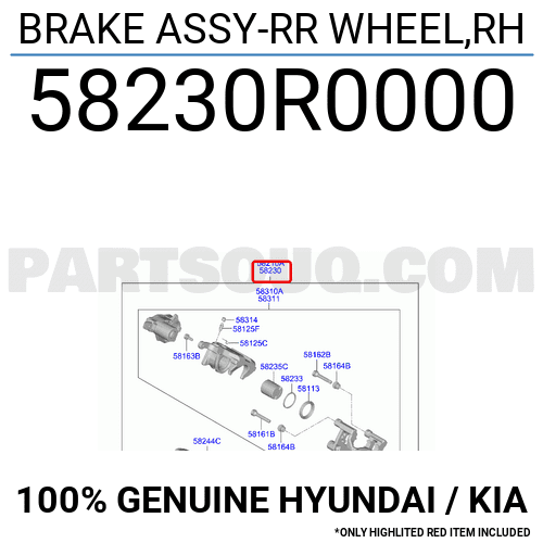 BRAKE ASSY-RR WHEEL,RH 58230R0000 | Hyundai / KIA Parts | PartSouq