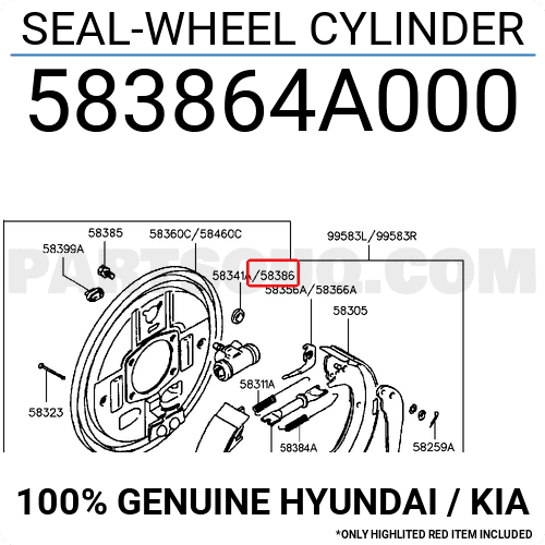 SEAL-WHEEL CYLINDER 583864A000 | Hyundai / KIA Parts | PartSouq