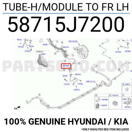 TUBE-H/MODULE TO FR LH 58715J7200 | Hyundai / KIA Parts | PartSouq