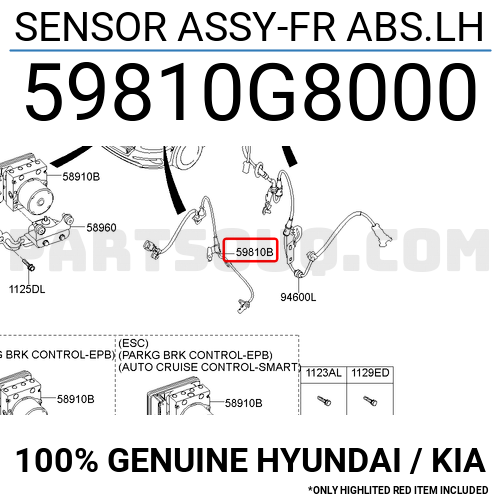 59810G8000 Hyundai / KIA SENSOR ASSY-FR ABS.LH