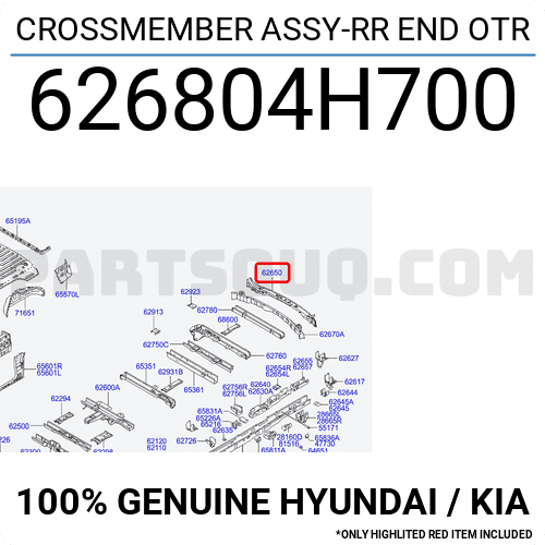 CROSSMEMBER ASSY-RR END OTR 626804H700 | Hyundai / KIA Parts | PartSouq