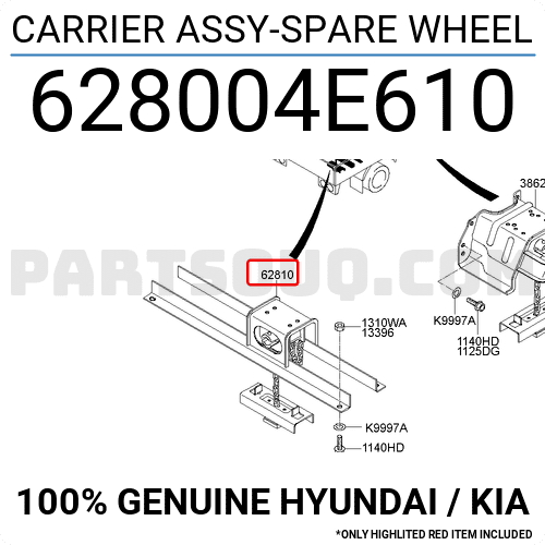 CARRIER ASSY-SPARE WHEEL 628004E610 | Hyundai / KIA Parts | PartSouq