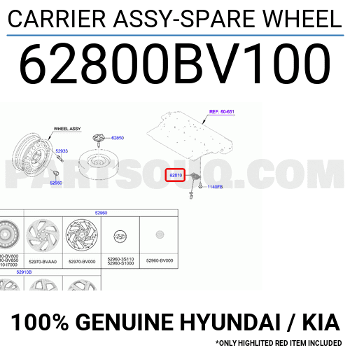 CARRIER ASSY-SPARE WHEEL 62800BV100 | Hyundai / KIA Parts | PartSouq