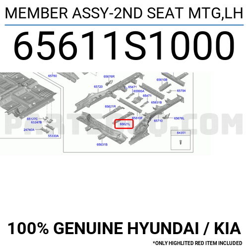 MEMBER ASSY-2ND SEAT MTG,LH 65611S1000 | Hyundai / KIA Parts | PartSouq