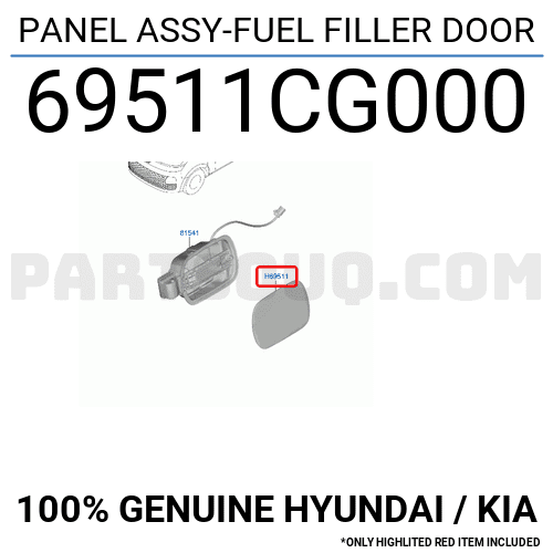 PANEL ASSY-FUEL FILLER DOOR 69511CG000 | Hyundai / KIA Parts | PartSouq