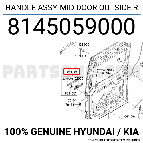 8145059000 Hyundai / KIA HANDLE ASSY-MID DOOR OUTSIDE,R