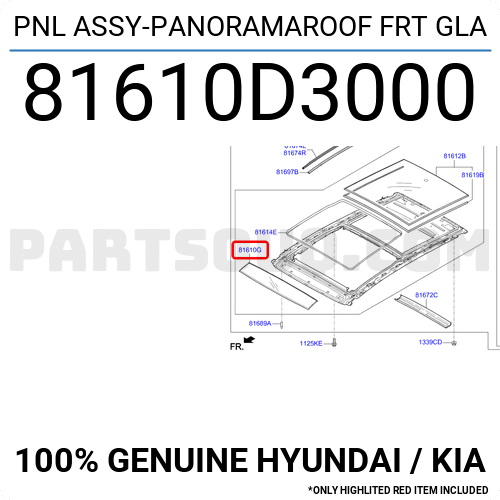 81610D3000 Hyundai / KIA PNL ASSY-PANORAMAROOF FRT GLA