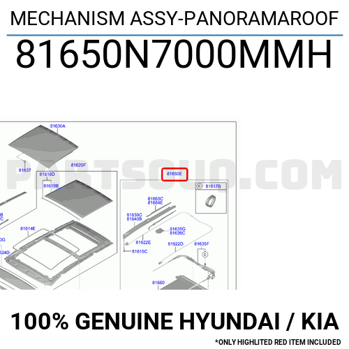 MECHANISM ASSY-PANORAMAROOF 81650N7000MMH | Hyundai / KIA Parts | PartSouq