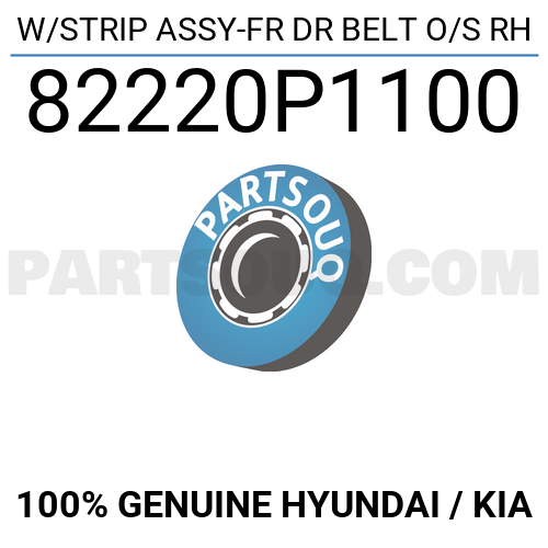 W/STRIP ASSY-FR DR BELT O/S RH 82220P1100 | Hyundai / KIA Parts