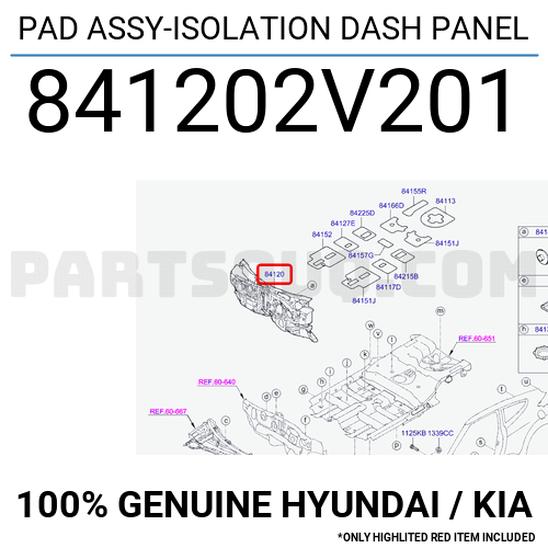 PAD ASSYISOLATION DASH PANEL 841202V201 Hyundai / KIA Parts PartSouq