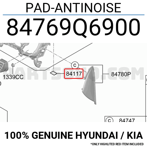 PAD-ANTINOISE 84769Q6900 | Hyundai / KIA Parts | PartSouq