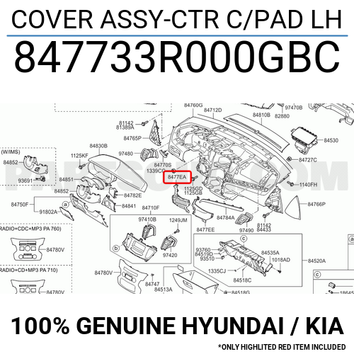 Cover Assy Ctr C Pad Lh R Gbc Hyundai Kia Parts Partsouq