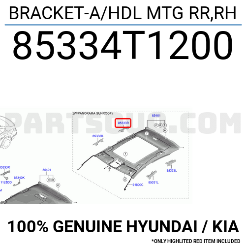 BRACKET-A/HDL MTG RR,RH 85334T1200 | Hyundai / KIA Parts | PartSouq