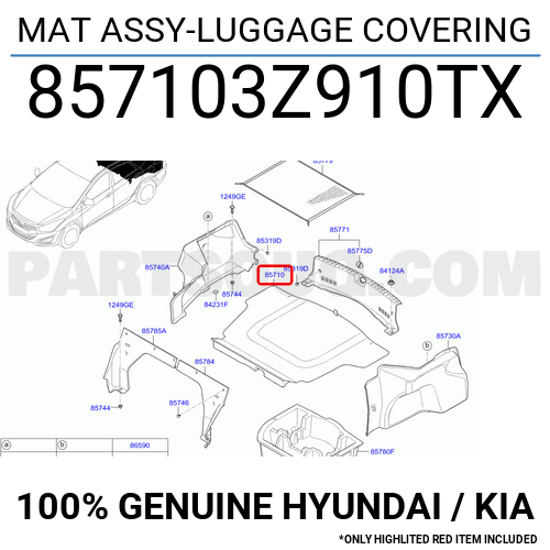 MAT ASSYLUGGAGE COVERING 857103Z910TX Hyundai / KIA Parts PartSouq