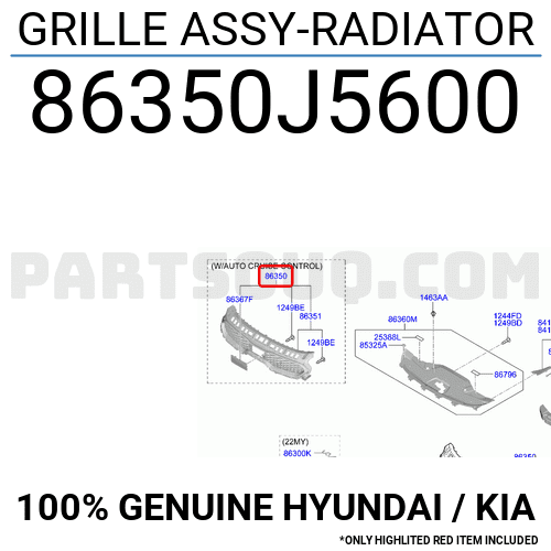 GRILLE ASSY-RADIATOR 86350J5600 | Hyundai / KIA Parts | PartSouq