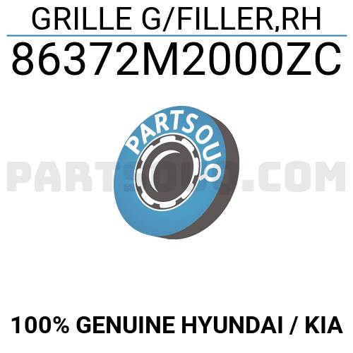 GRILLE G/FILLER,RH 86372M2000ZC | Hyundai / KIA Parts | PartSouq