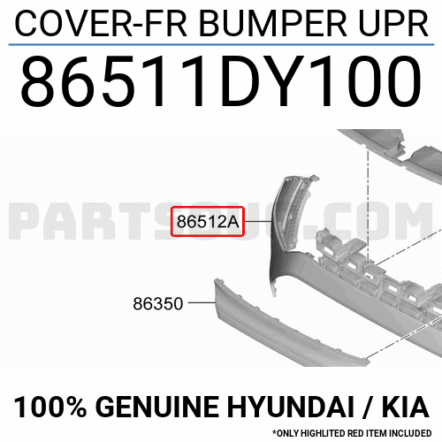 COVER-FR BUMPER UPR 86511DY100 | Hyundai / KIA Parts | PartSouq