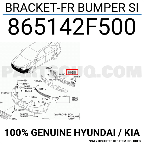 New OEM Front Bumper Side Bracket Right Passenger For 07-09 Spectra 865142F500 