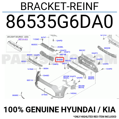 BRACKET REINF 86535G6DA0 Hyundai KIA Parts PartSouq bracket-reinf-86535g6da0-hyundai-kia-parts-partsouq