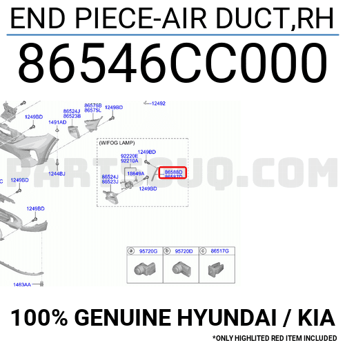 END PIECE-AIR DUCT,RH 86546CC000 | Hyundai / KIA Parts | PartSouq