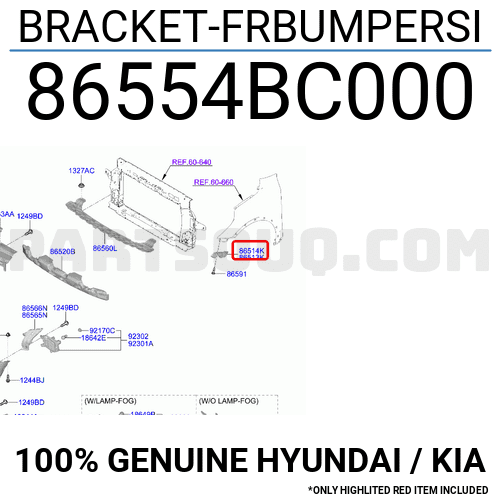 BRACKET-FRBUMPERSI 86554BC000 | Hyundai / KIA Parts | PartSouq