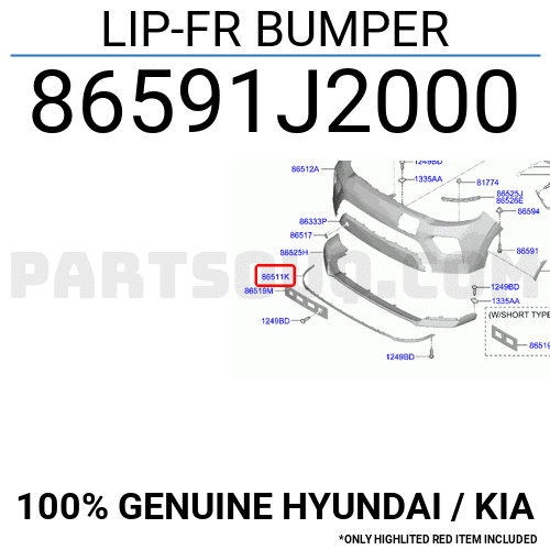 LIP-FR BUMPER 86591J2000 | Hyundai / KIA Parts | PartSouq