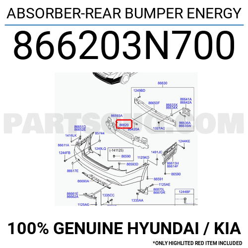 ABSORBER-REAR BUMPER ENERGY 866203N700 | Hyundai / KIA Parts | PartSouq