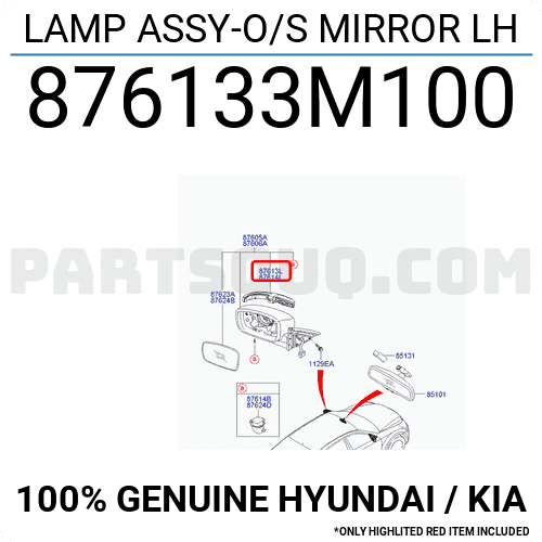 LAMP ASSY-O/S MIRROR LH 876133M100 | Hyundai / KIA Parts | PartSouq