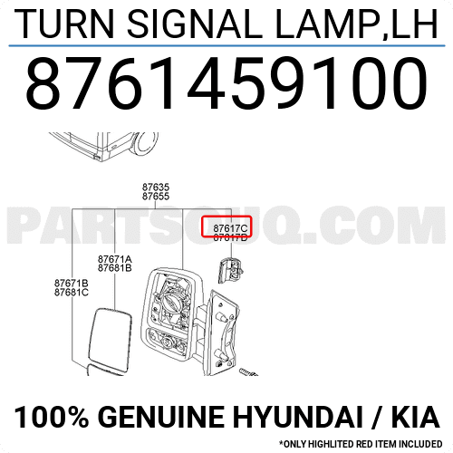TURN SIGNAL LAMP,LH 8761459100 | Hyundai / KIA Parts | PartSouq