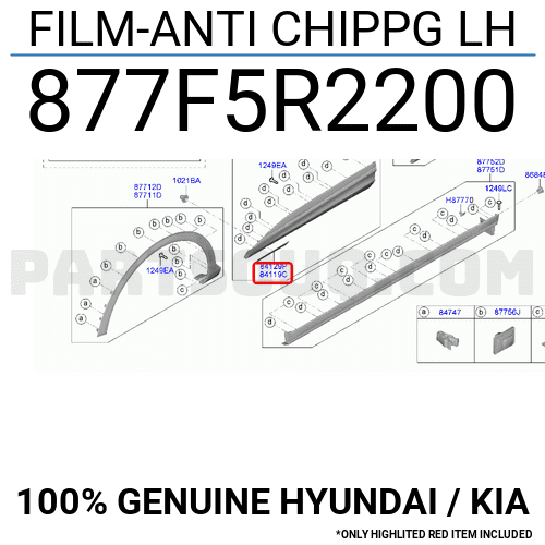 FILM-ANTI CHIPPG LH 877F5R2200 | Hyundai / KIA Parts | PartSouq