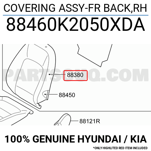 Kbudt4860a02 Rear View COVERING ASSY-FR BACK,RH 88460K2050XDA | Hyundai / KIA Parts | PartSouq