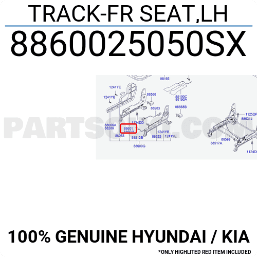 TRACK-FR SEAT,LH 8860025050SX | Hyundai / KIA Parts | PartSouq