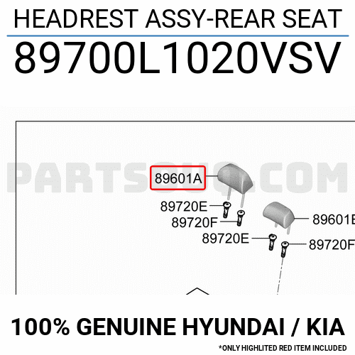 HEADREST ASSY-REAR SEAT 89700L1020VSV | Hyundai / KIA Parts | PartSouq