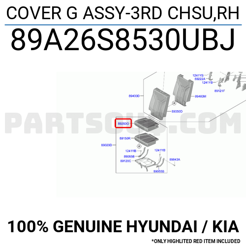 COVER G ASSY-3RD CHSU,RH 89A26S8530UBJ | Hyundai / KIA Parts | PartSouq