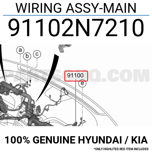 WIRING ASSY-MAIN 91102N7210 | Hyundai / KIA Parts | PartSouq