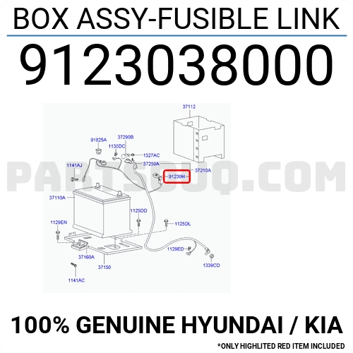 Genuine Hyundai 91230-38A00 Fusible Link Box Kit 
