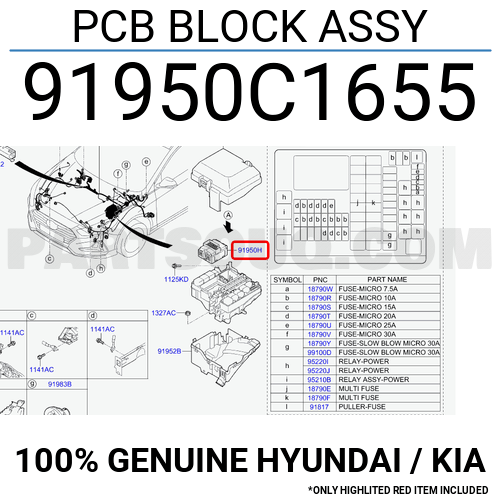 PCB BLOCK ASSY 91950C1655 | Hyundai / KIA Parts | PartSouq